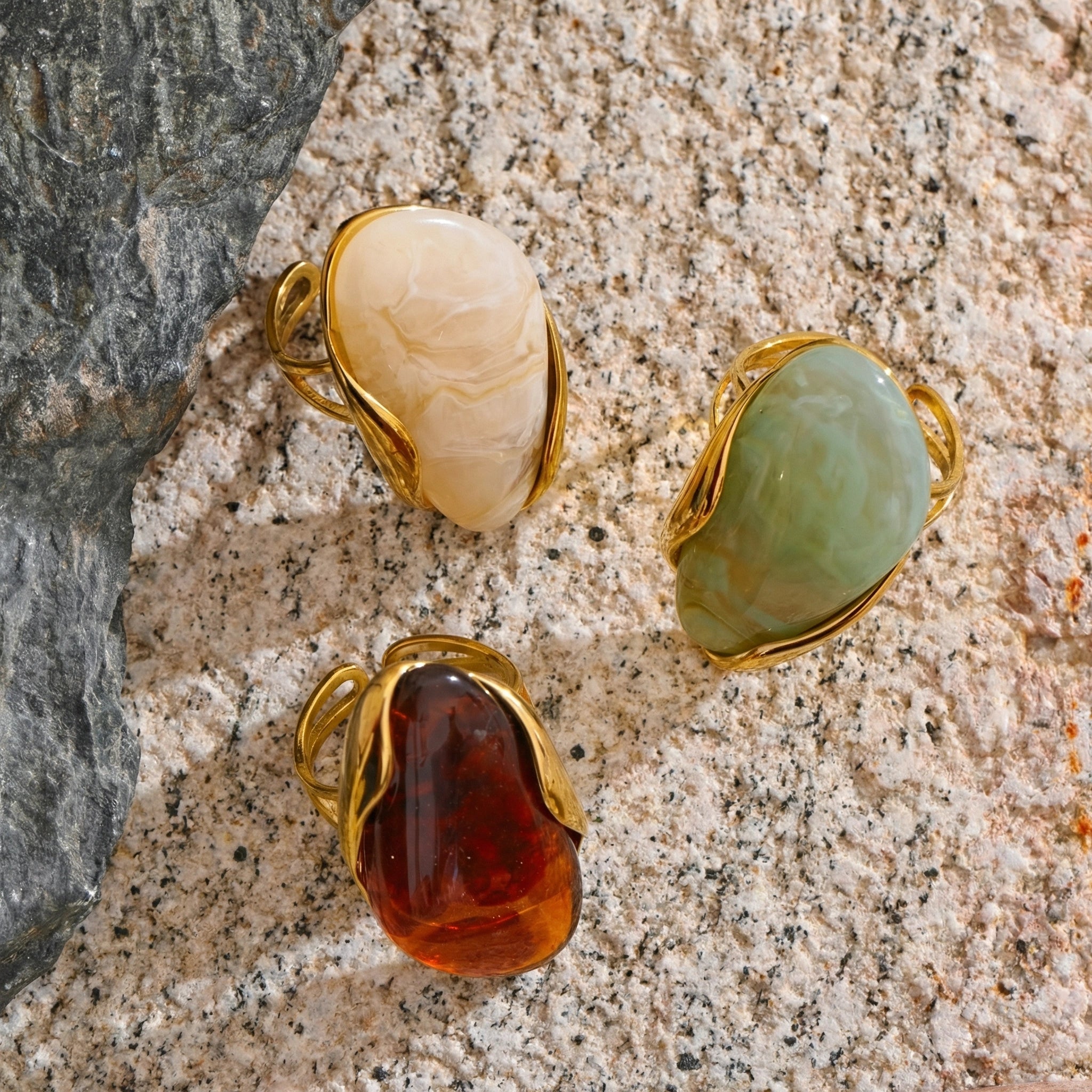 Organic Resin Sculptural Statement Ring