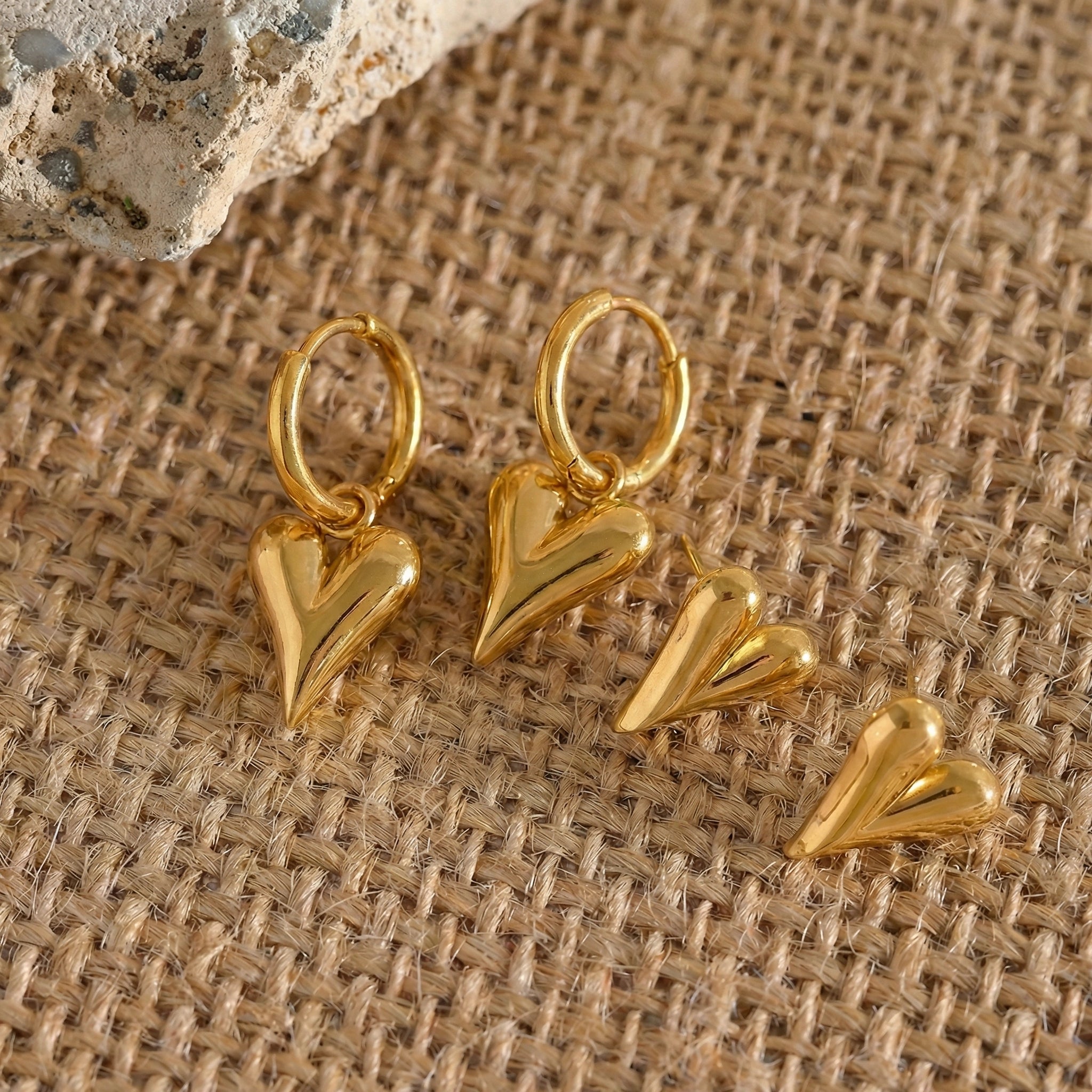 Heart Charm Huggie Earrings