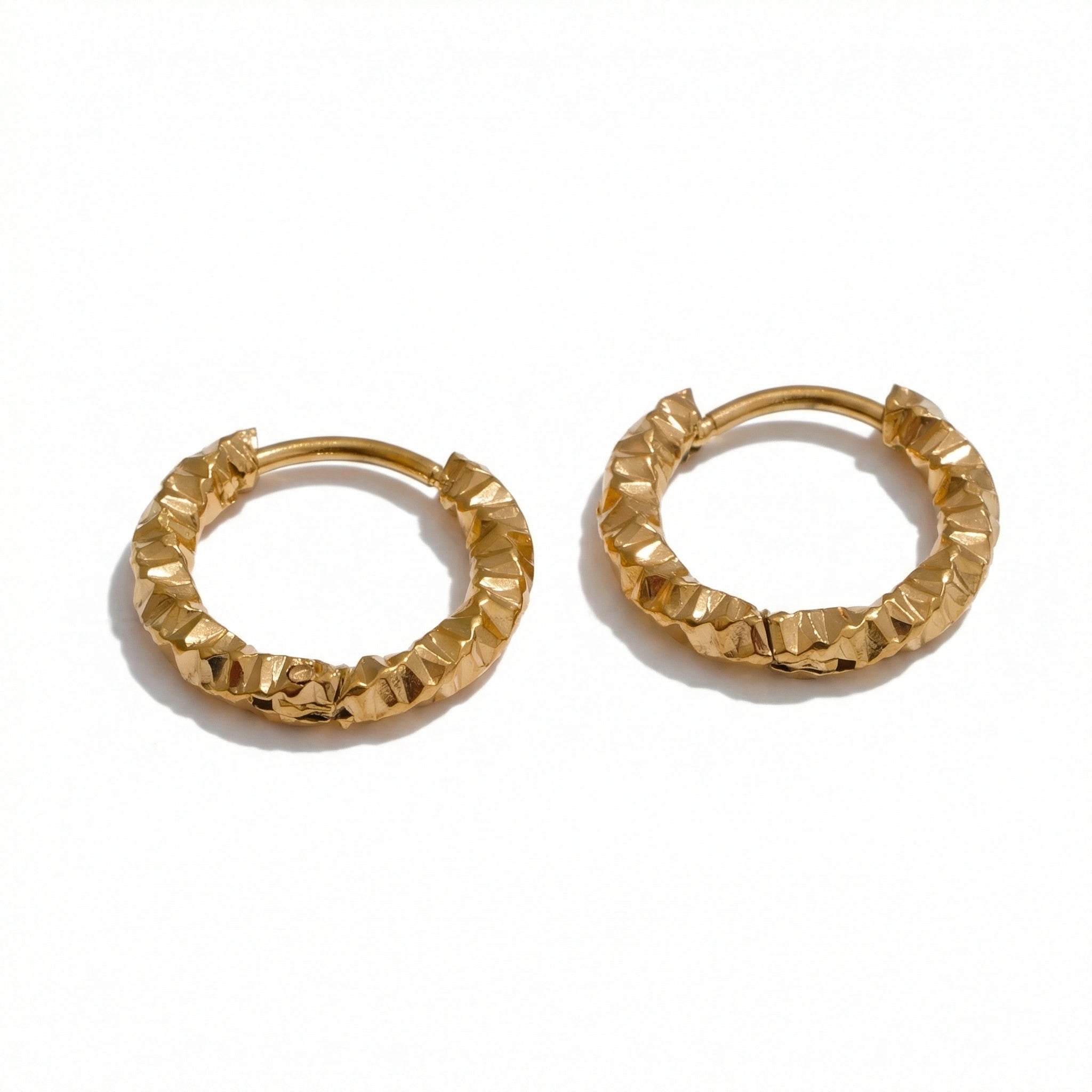 Textured Stainless Steel Hoop Earrings