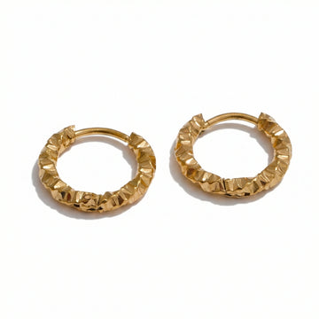 Textured Stainless Steel Hoop Earrings