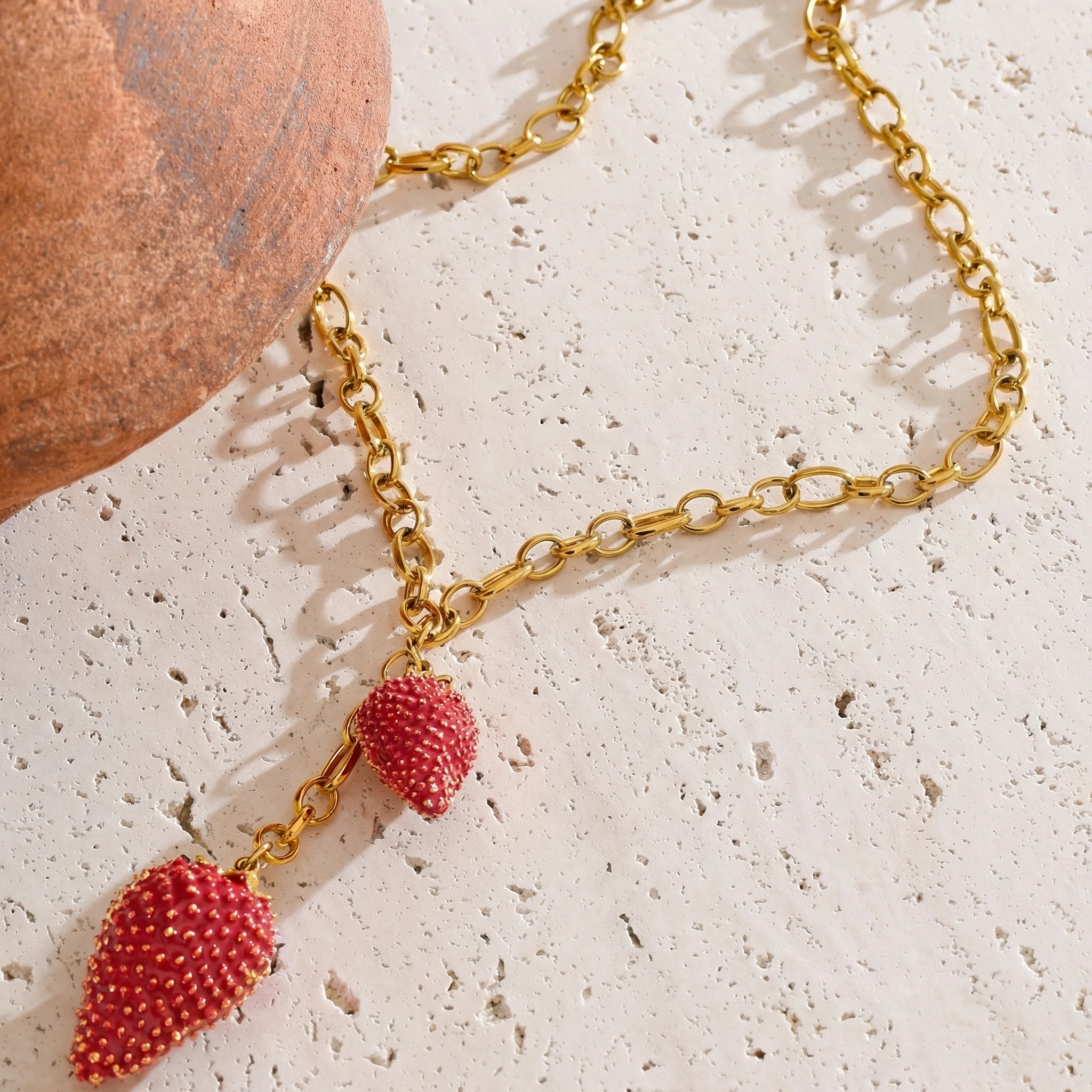 Strawberry Charm Chain Necklace