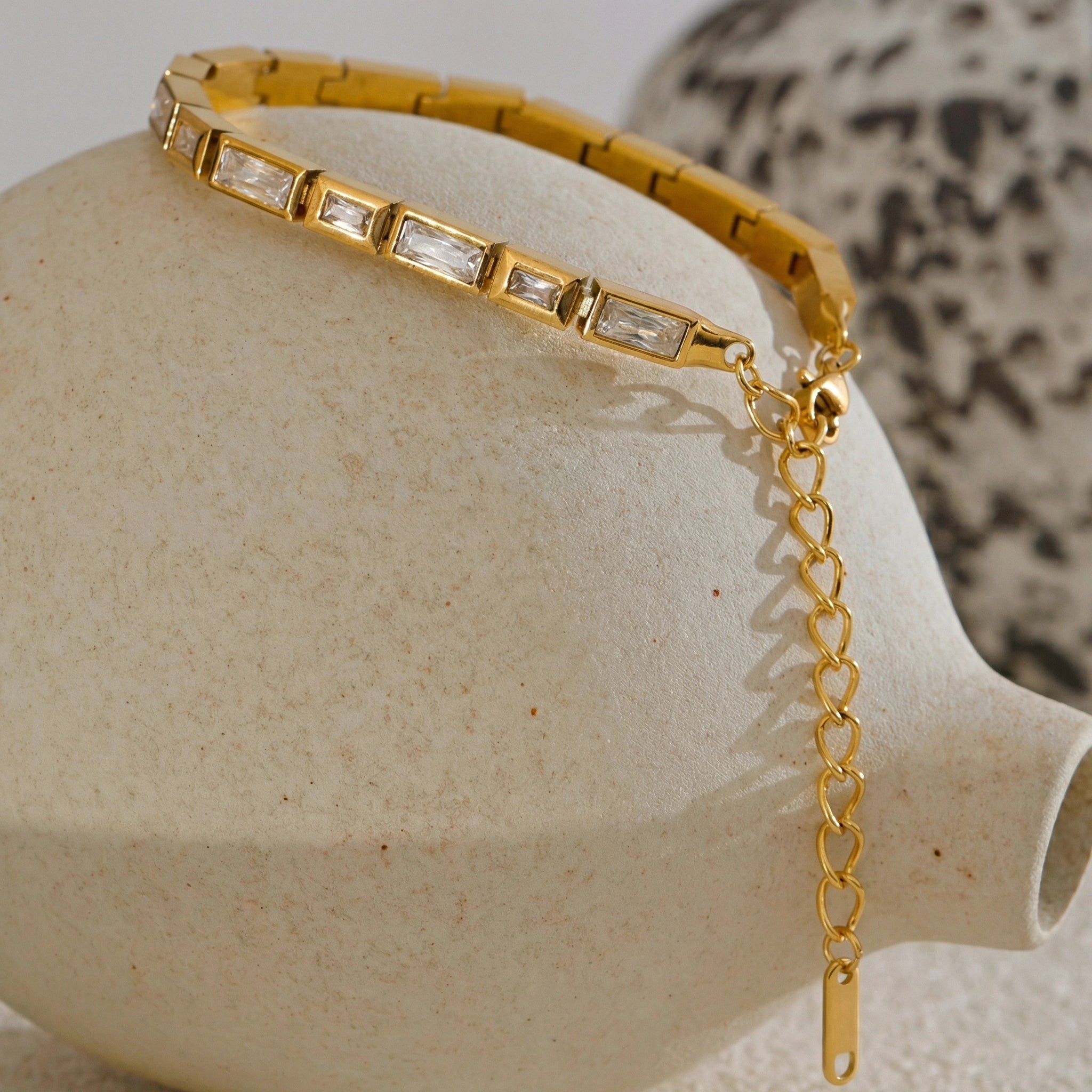 Baguette Zirconia Link Bracelet