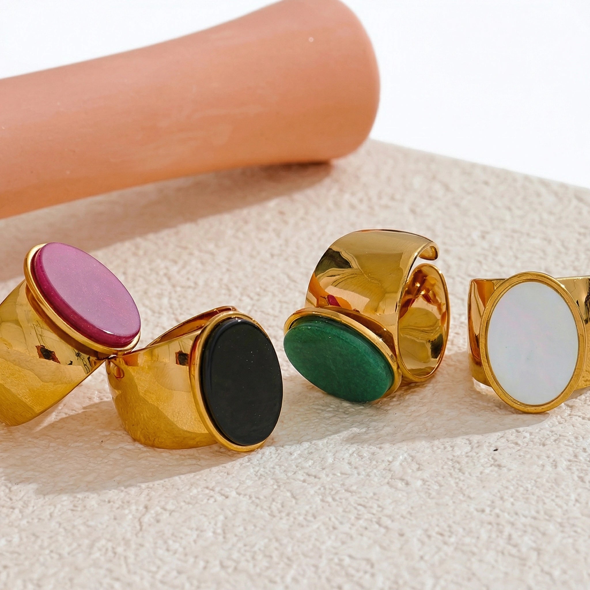 Wide Oval Stone Statement Ring