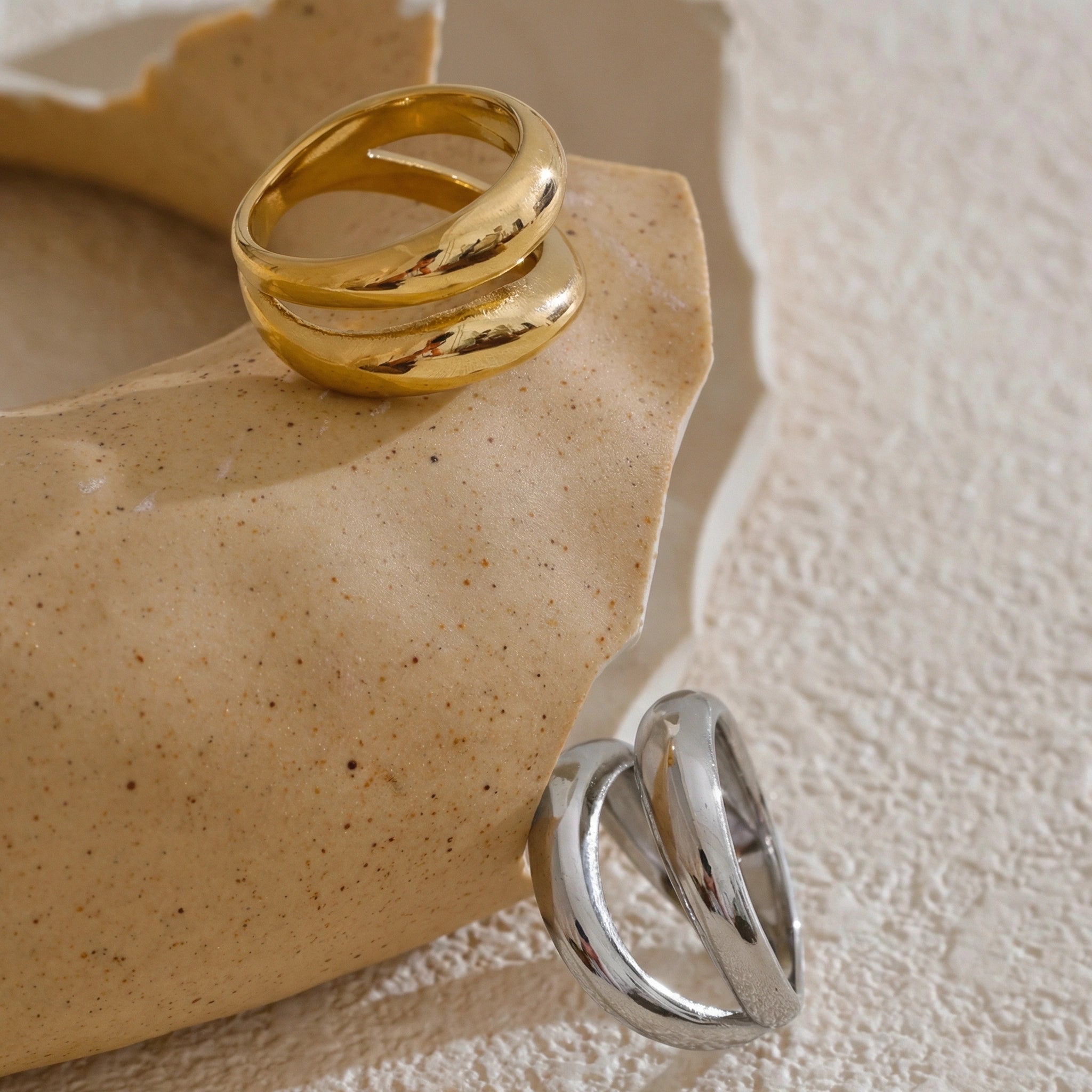 Double-Layer Sculptural Ring