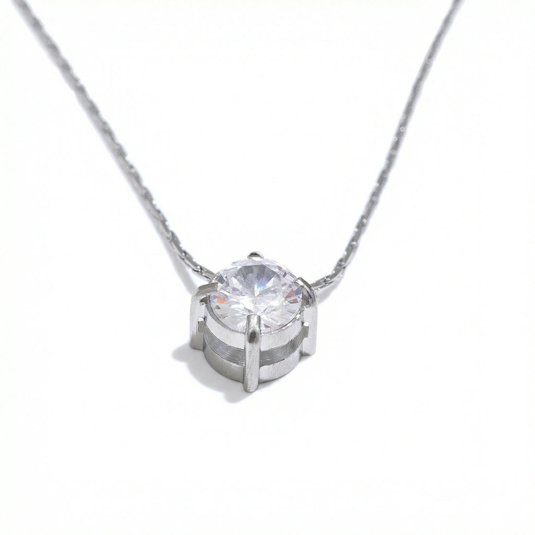 Zircon Solitaire Pendant Necklace