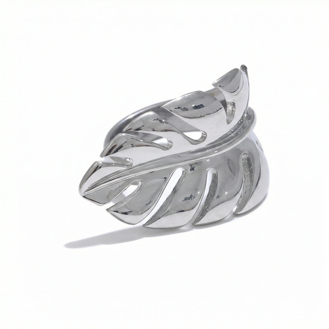 Metal Leaf Open Ring