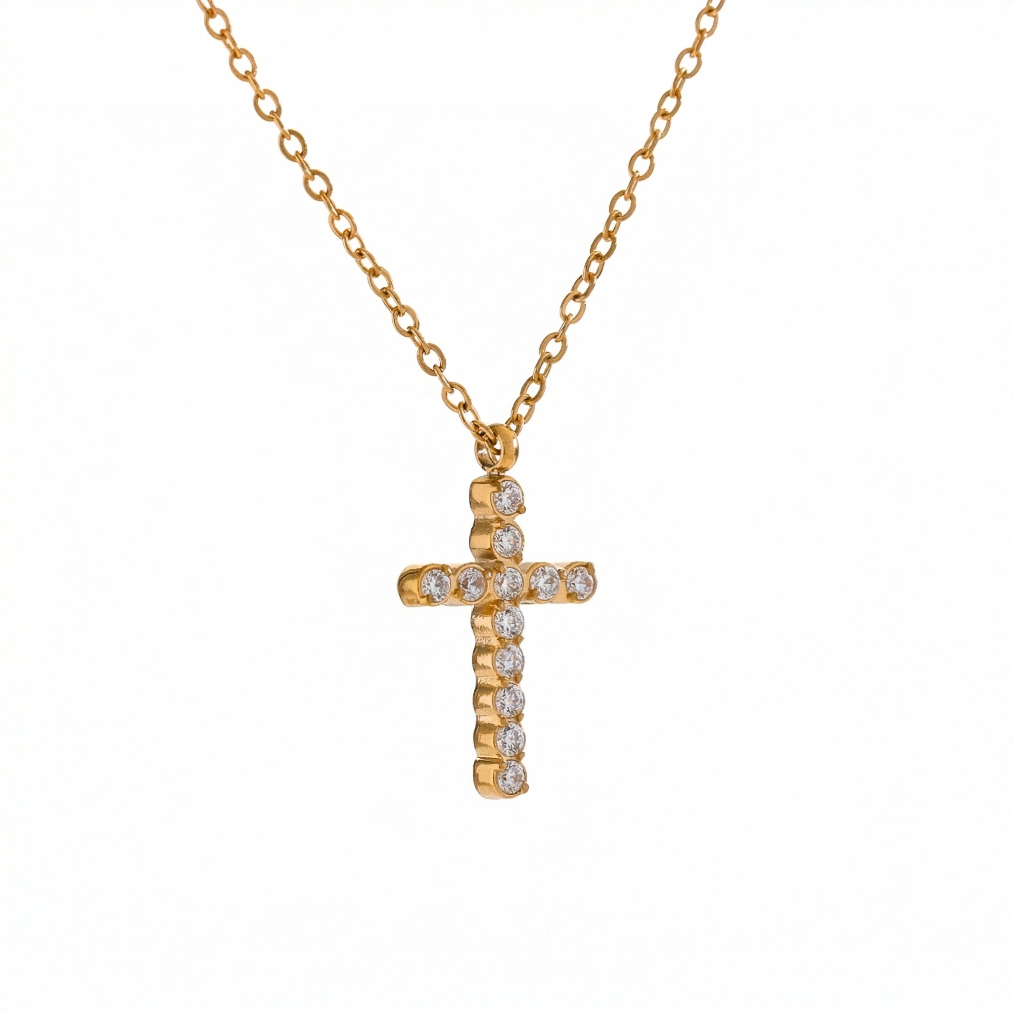 Zircon Cross Pendant Necklace