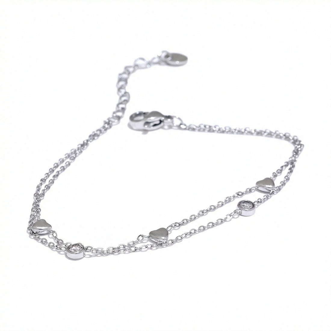 Double Layer Heart Chain Bracelet