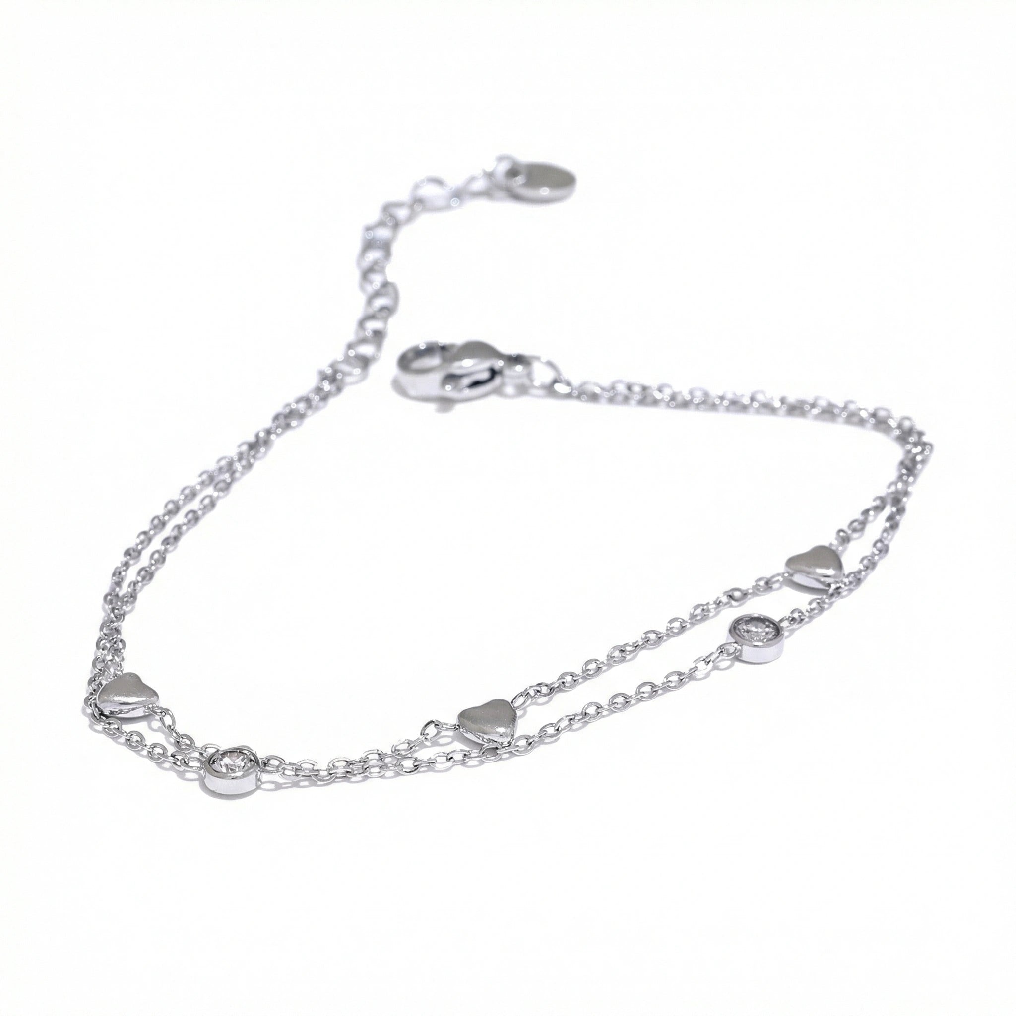 Double Layer Heart Chain Bracelet