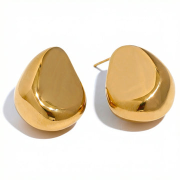 Smooth Geometric Stainless Steel Stud Earrings