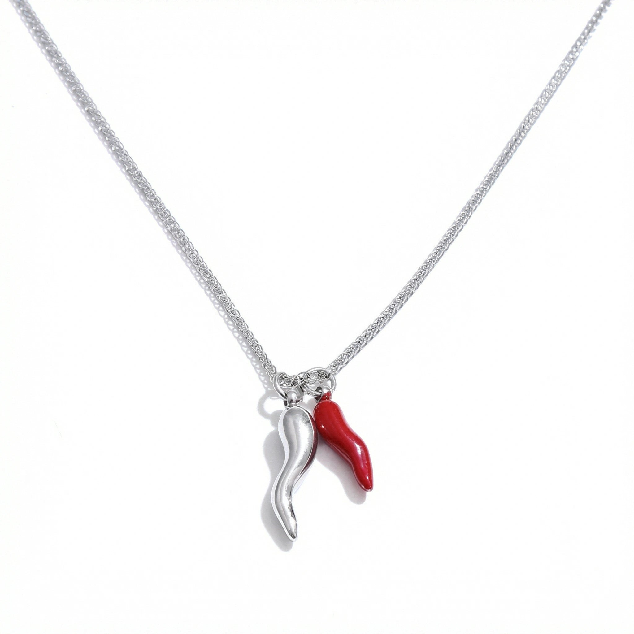 Enamel Chili Pendant Necklace