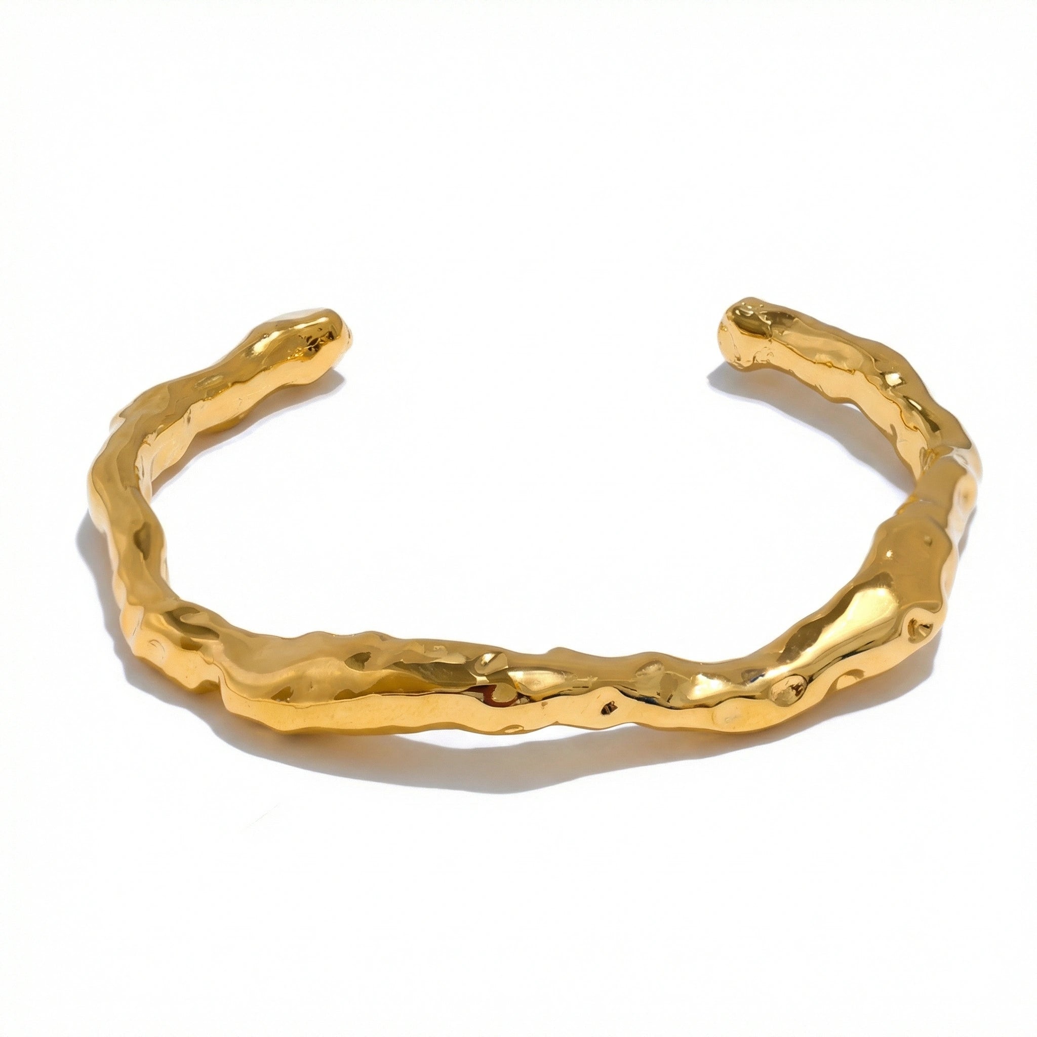 Hammered Sculptural Cuff Bracelet