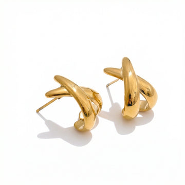 X-Shape Stud Earrings