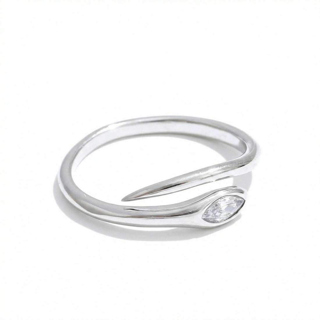Minimal Snake Zircon Ring