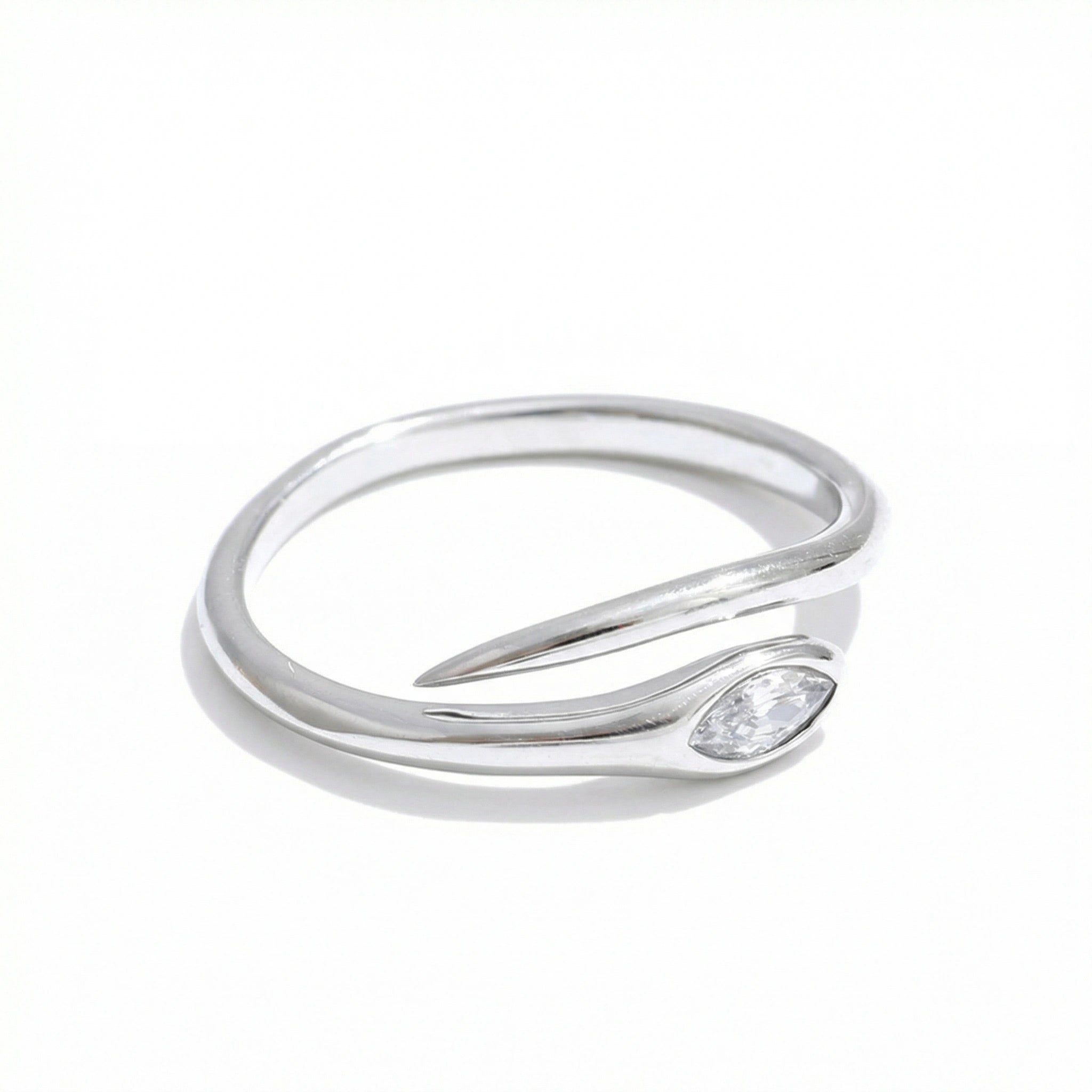 Minimal Snake Zircon Ring
