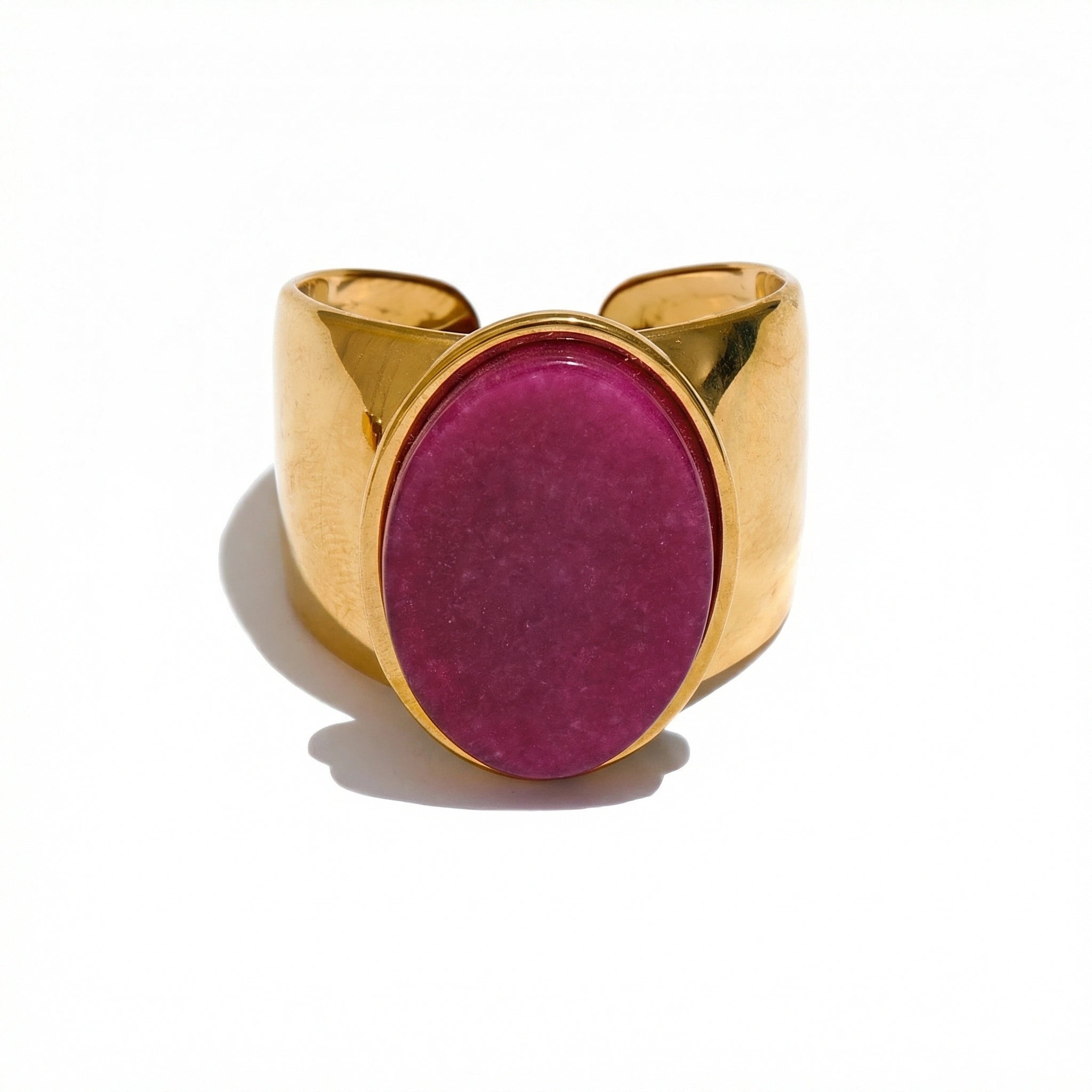 Wide Oval Stone Statement Ring