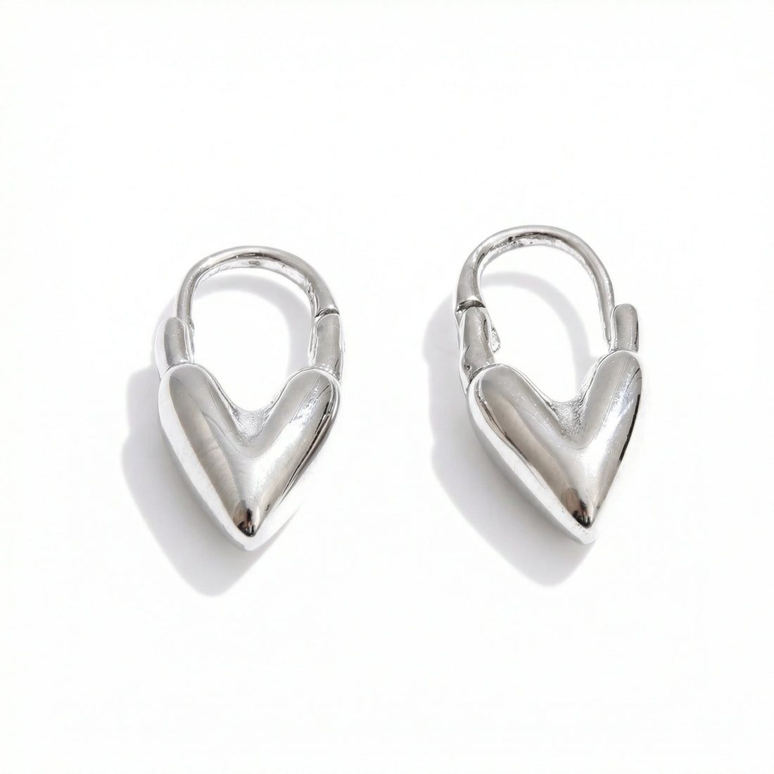Heart Lock Stainless Steel Hoop Earrings
