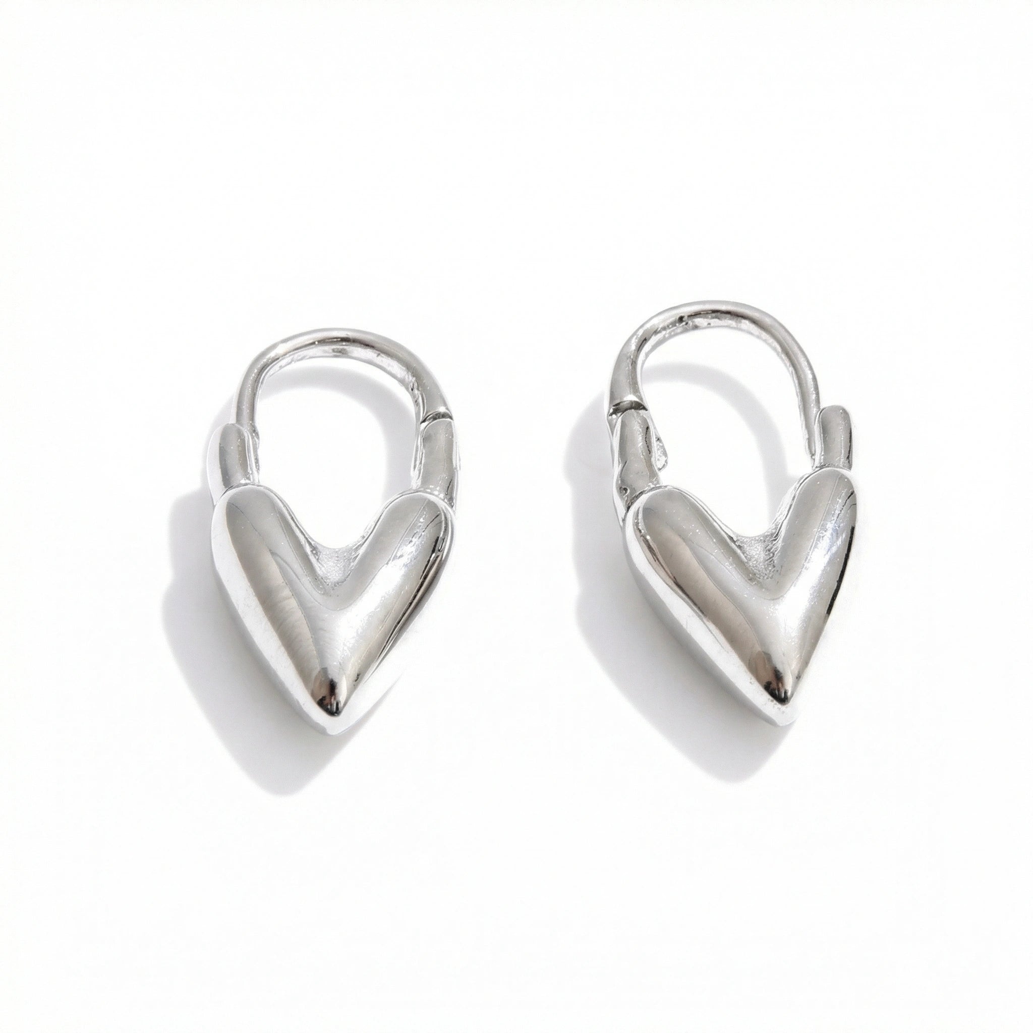Heart Lock Stainless Steel Hoop Earrings