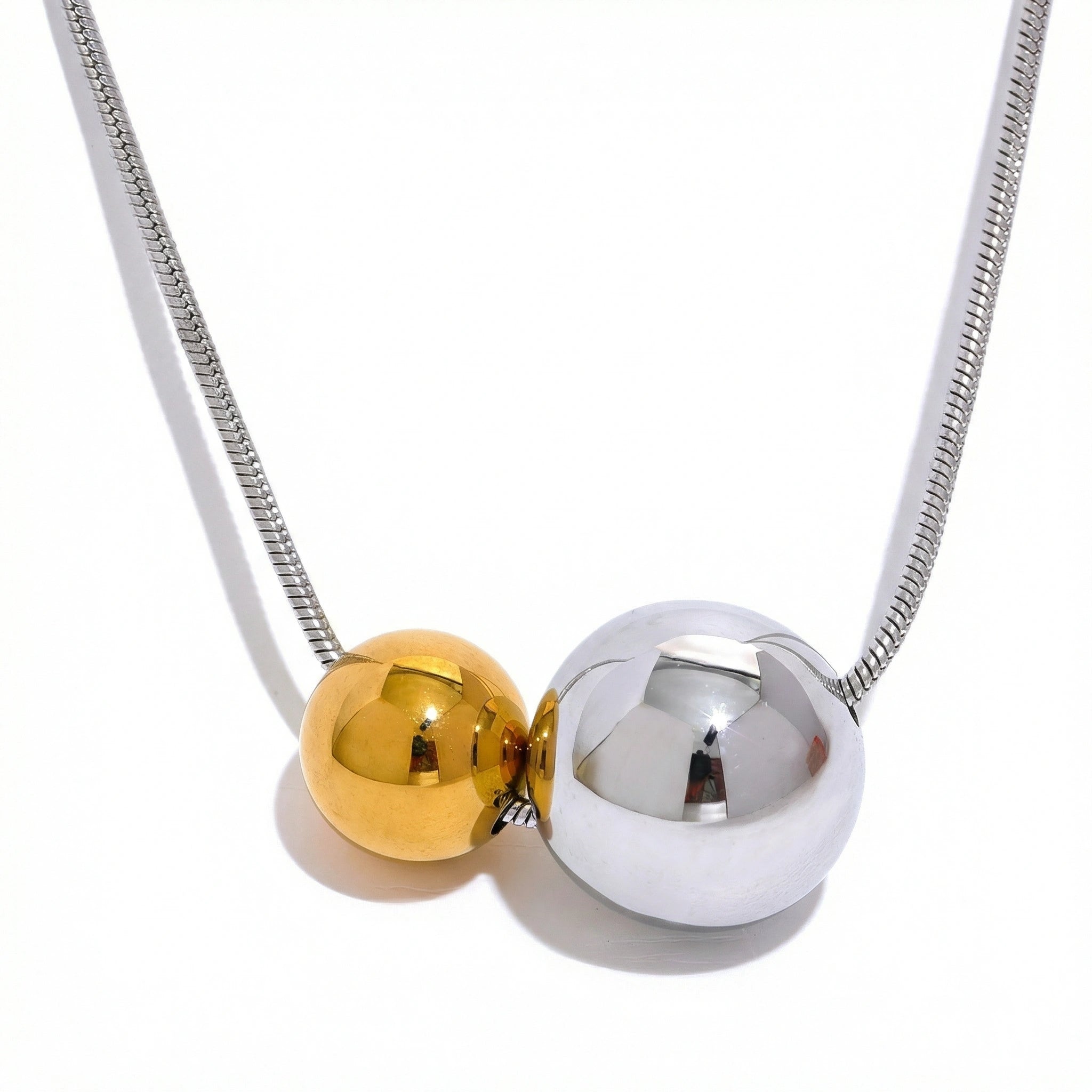Double Sphere Pendant Necklace