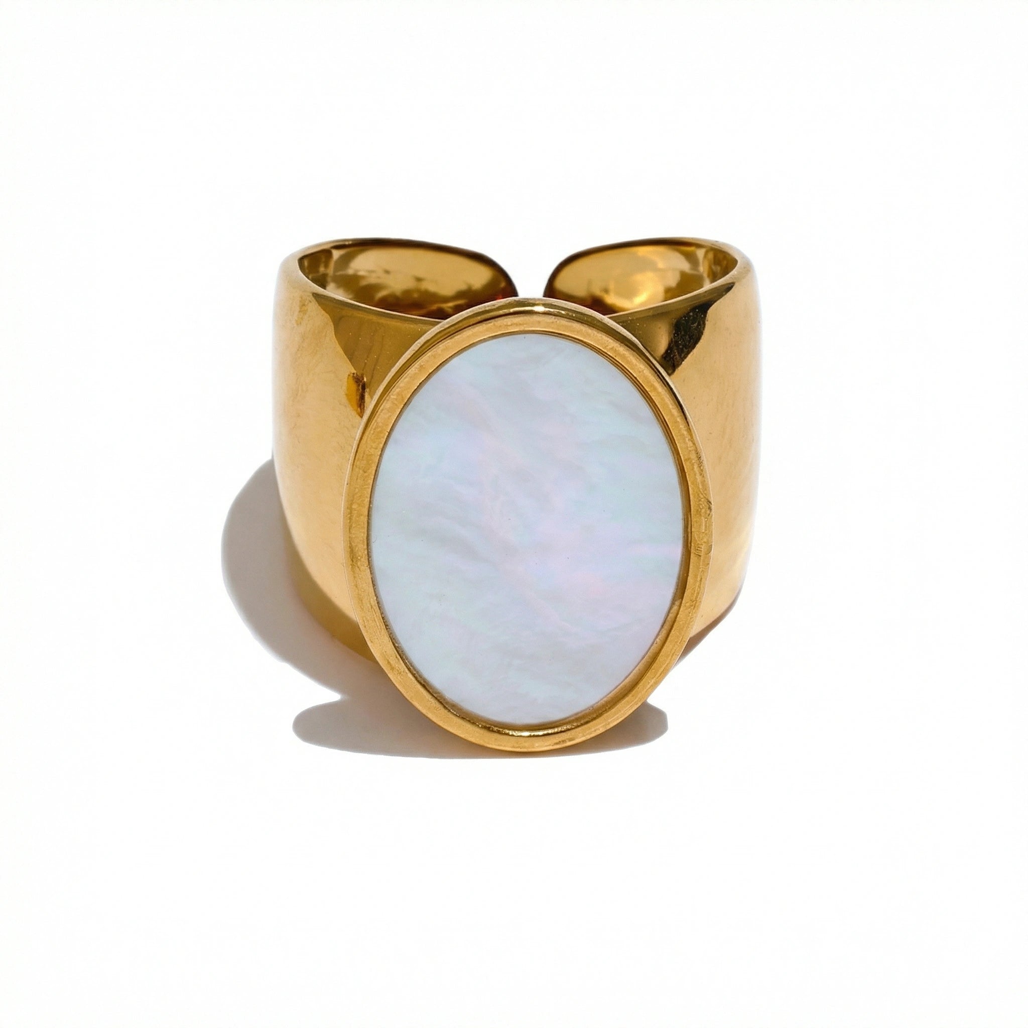 Wide Oval Stone Statement Ring