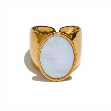 Wide Oval Stone Statement Ring