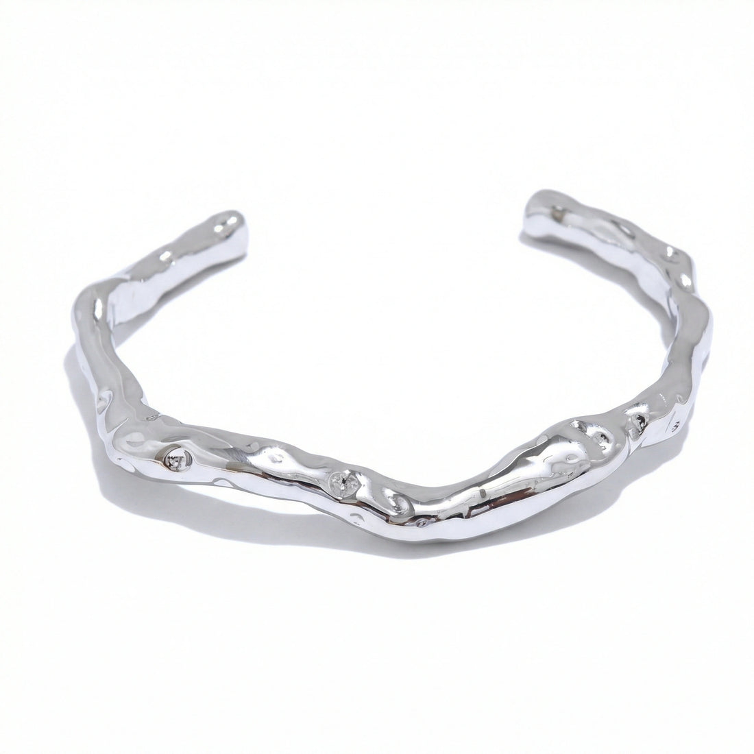 Hammered Sculptural Cuff Bracelet