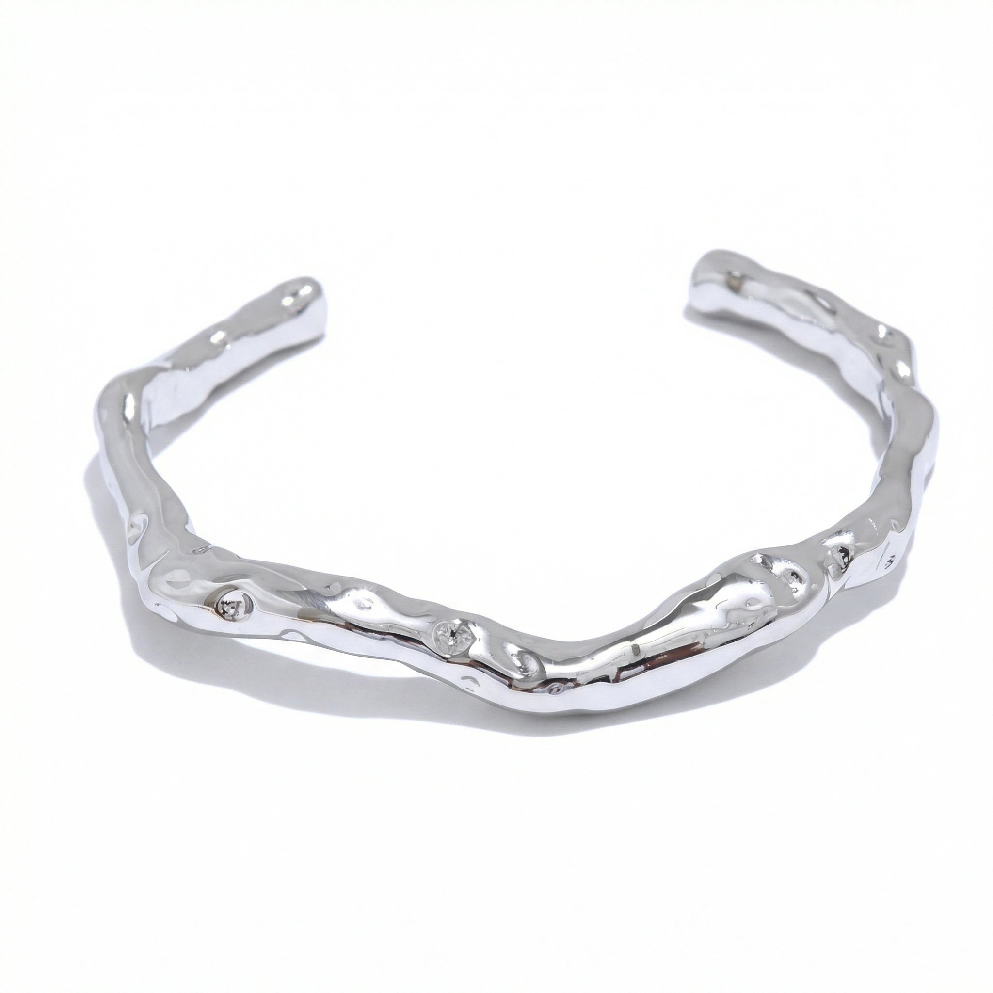 Hammered Sculptural Cuff Bracelet