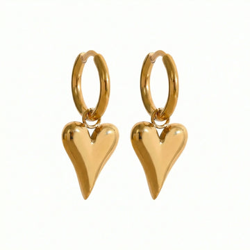 Heart Charm Huggie Earrings