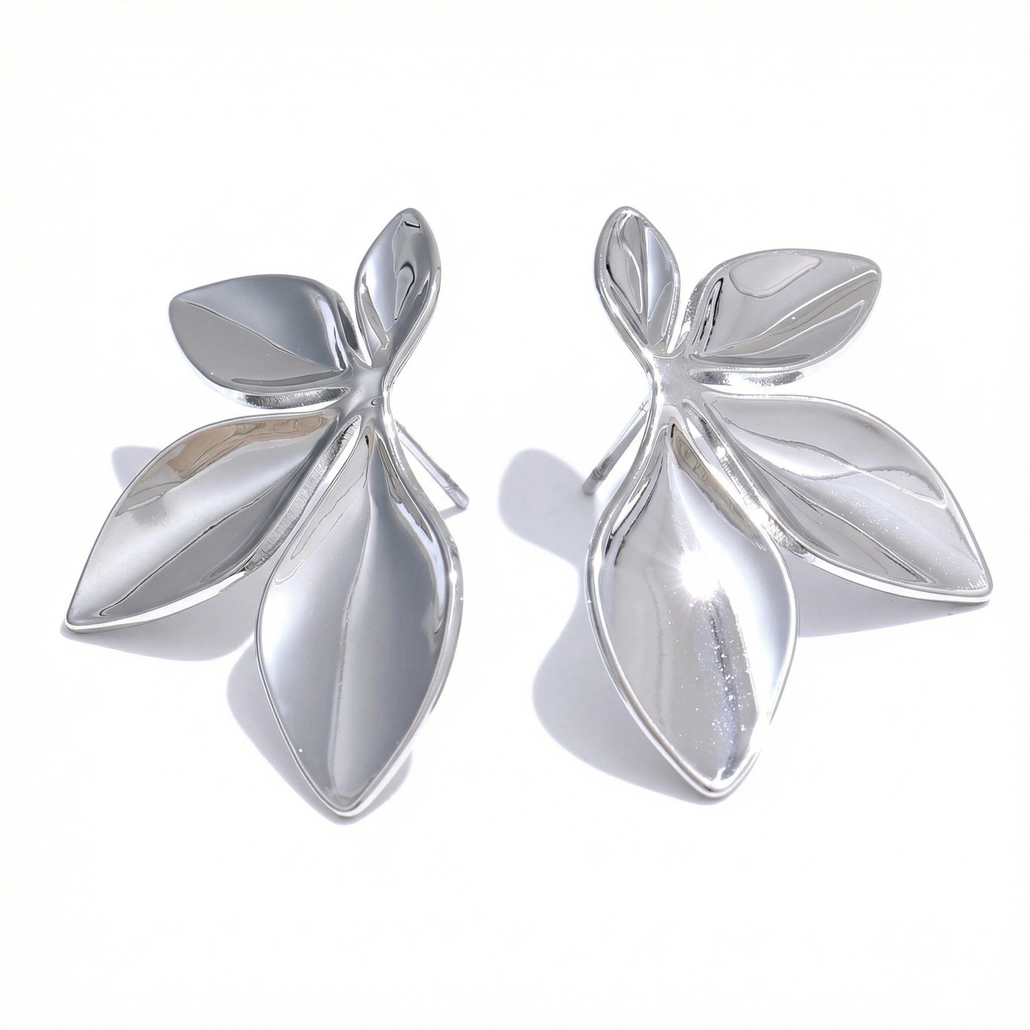Leaf Flower Stud Earrings