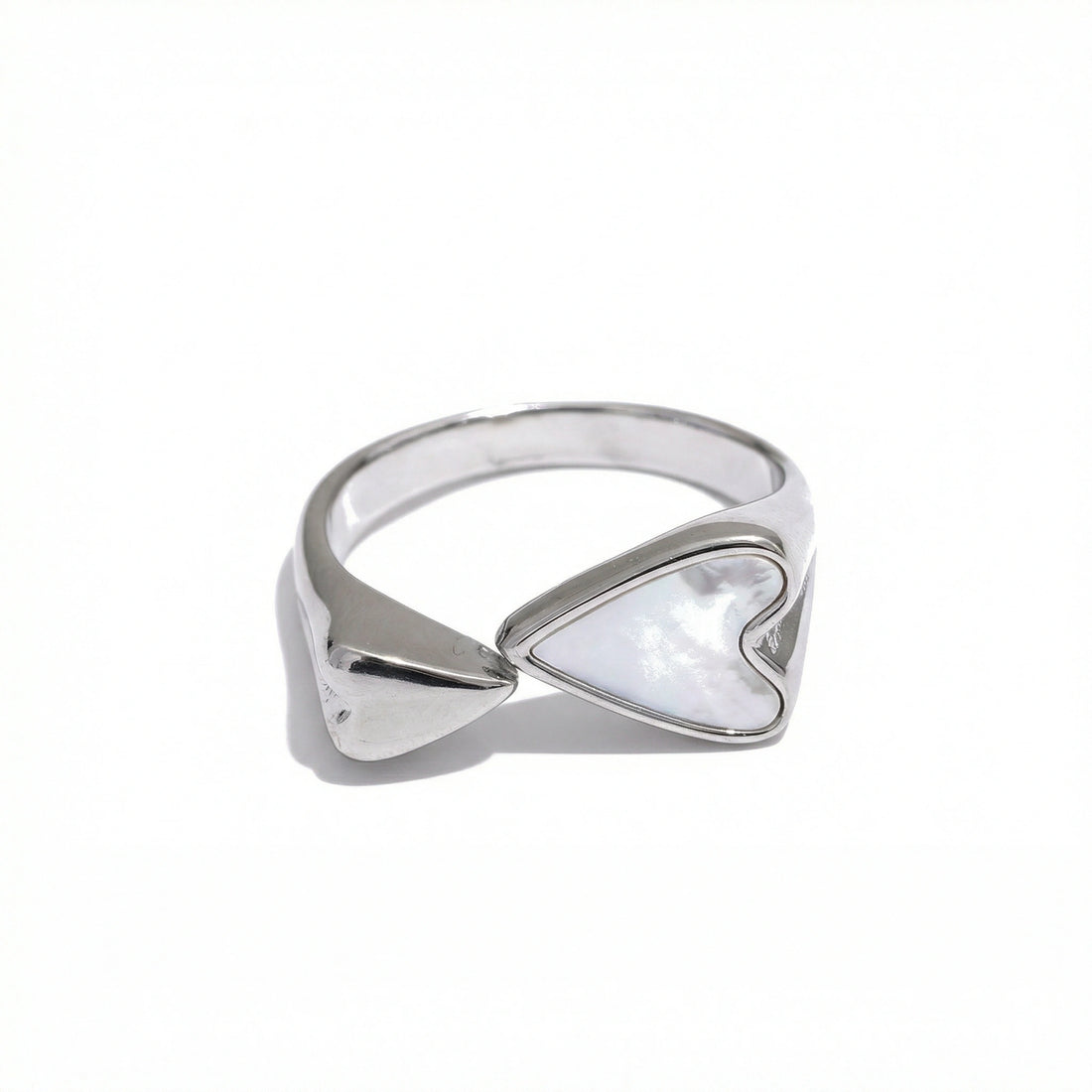 Shell Heart Stainless Steel Ring