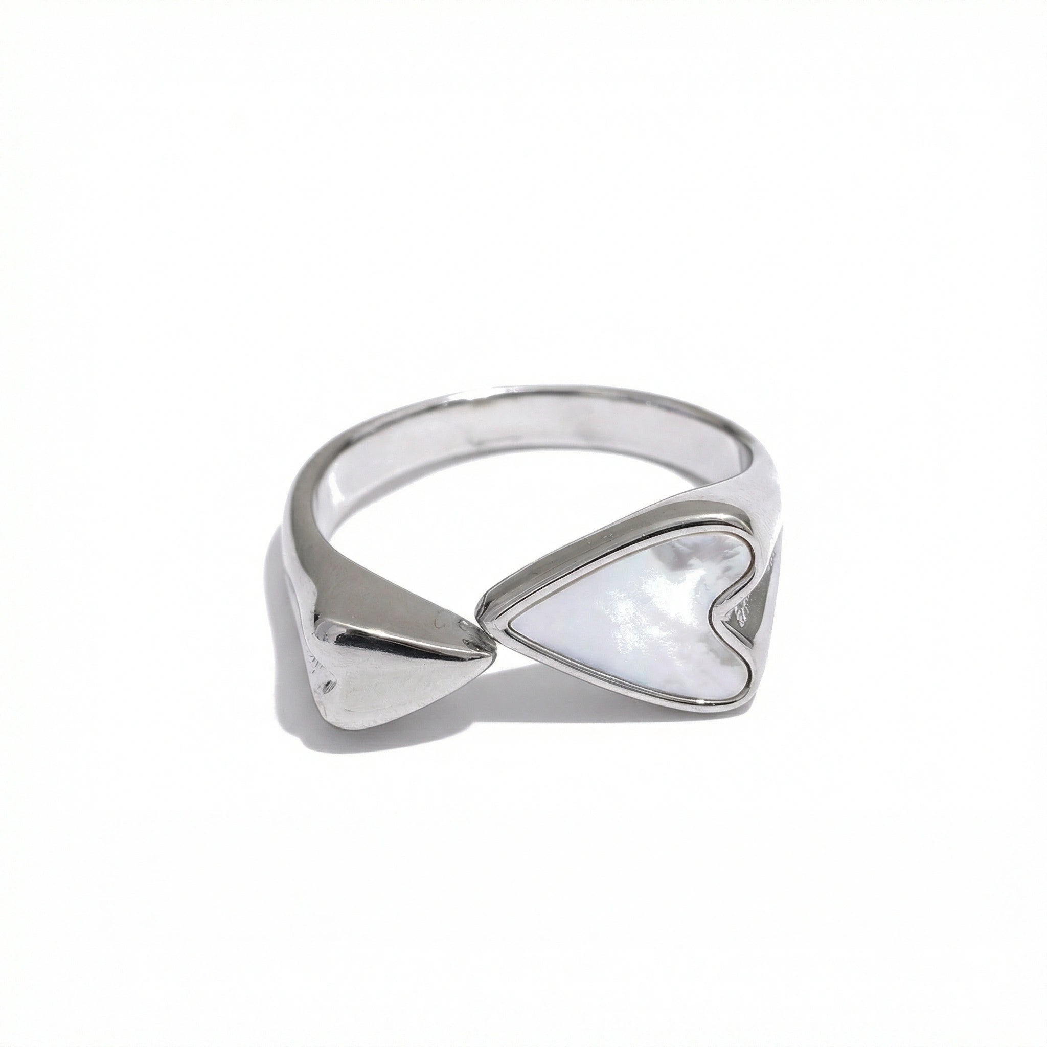 Shell Heart Stainless Steel Ring