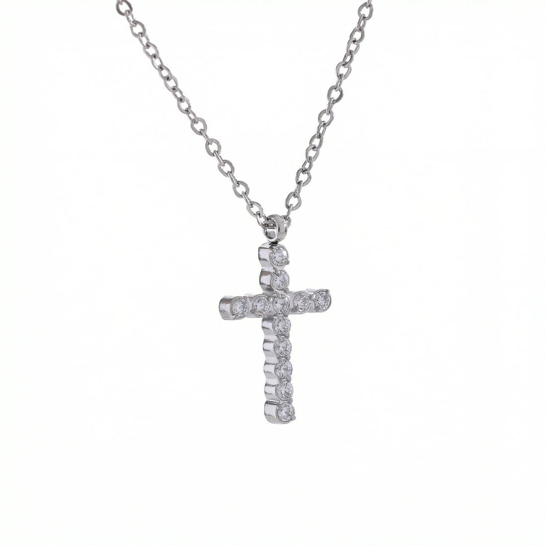Zircon Cross Pendant Necklace
