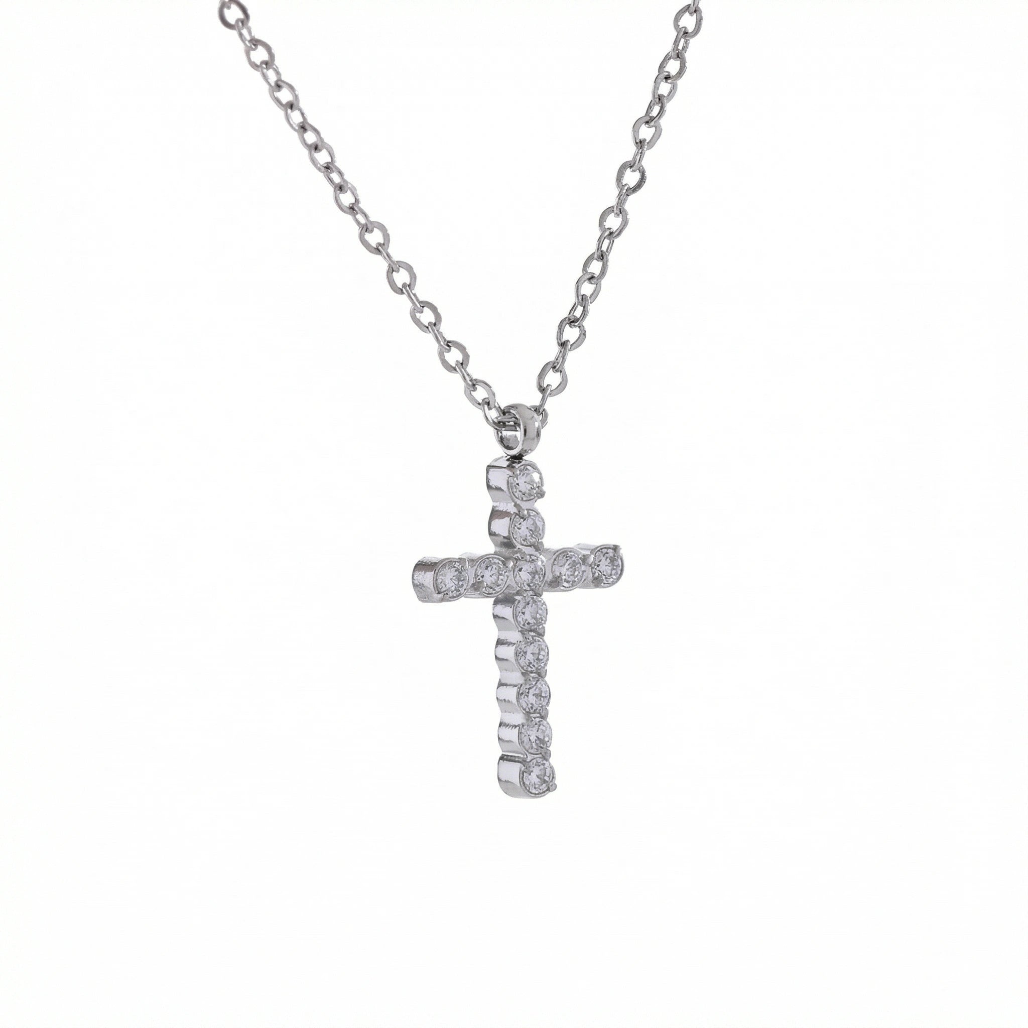 Zircon Cross Pendant Necklace