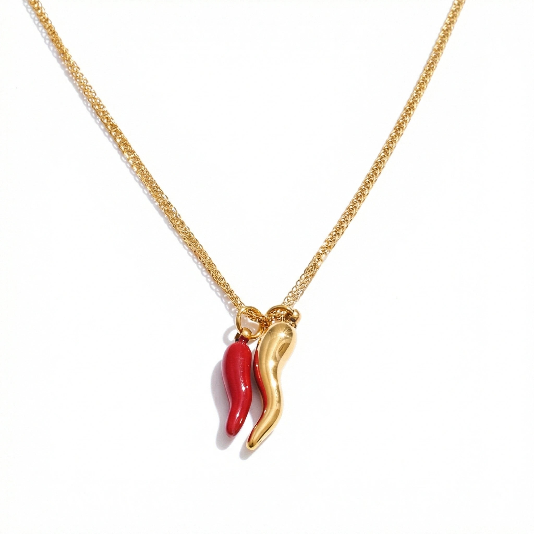 Enamel Chili Pendant Necklace