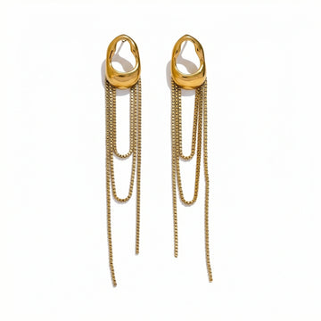 Geometric Tassel Chain Earrings