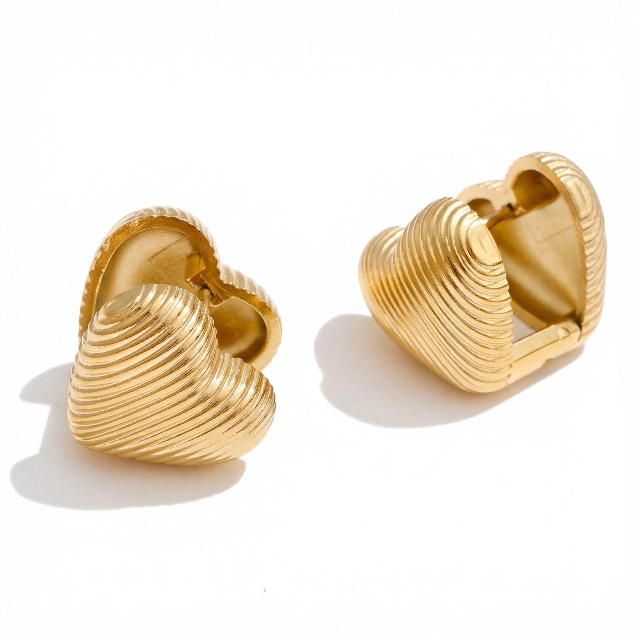 Minimal Heart Stainless Steel Hoop Earrings