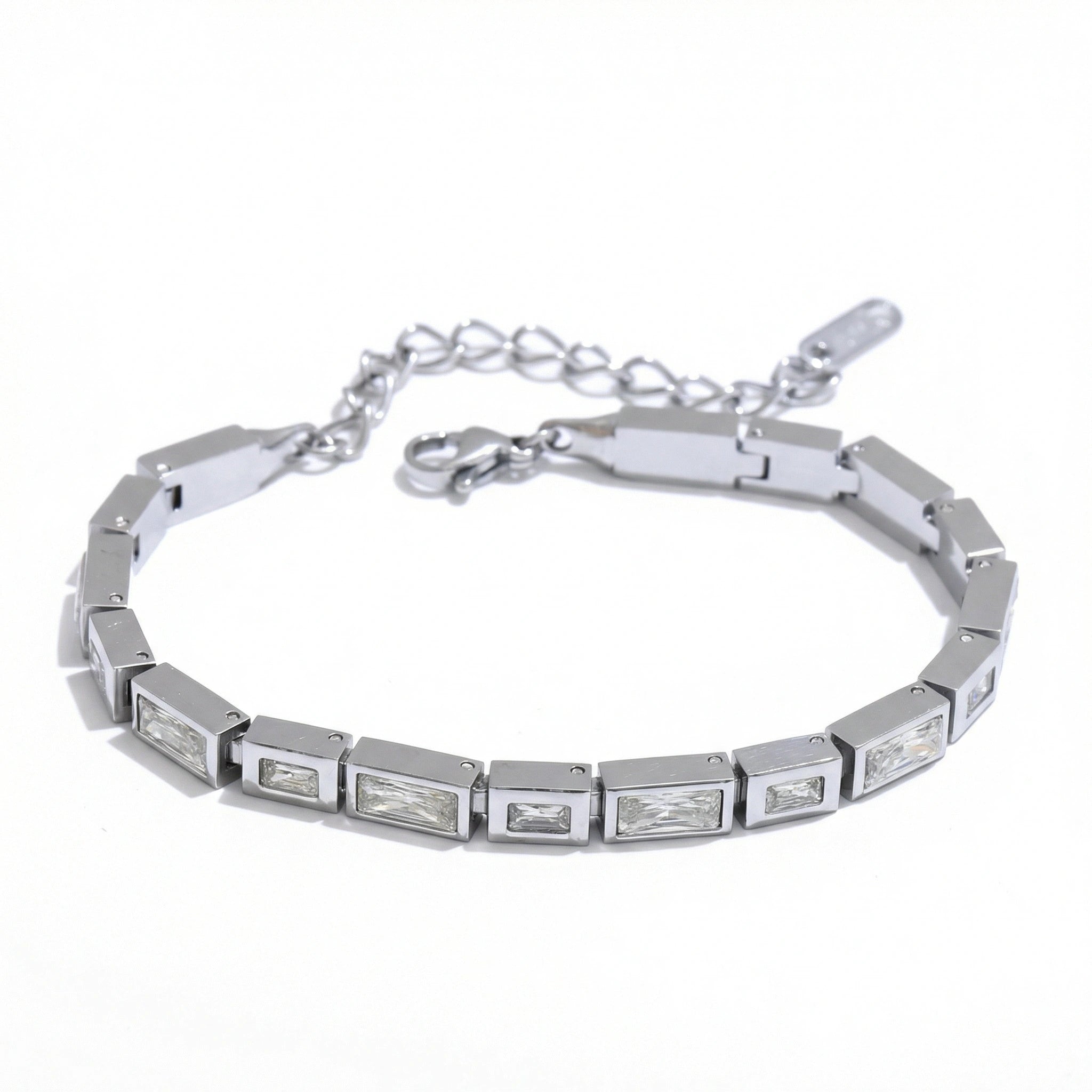 Baguette Zirconia Link Bracelet