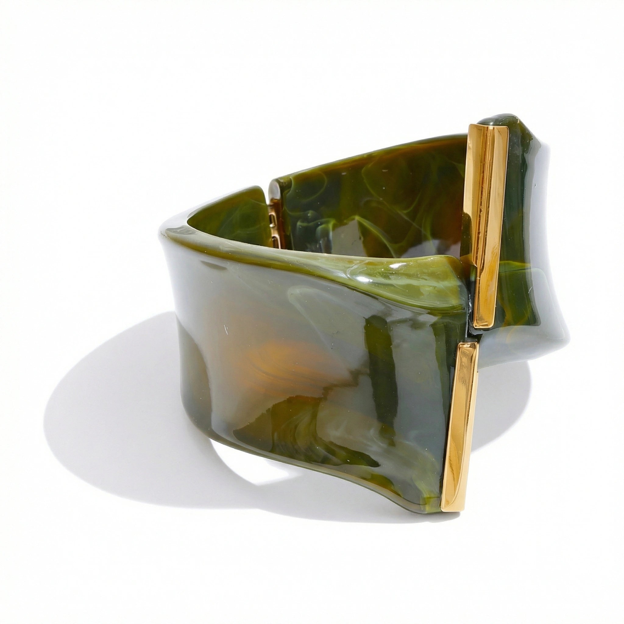 Sculptural Resin Statement Cuff Bracelet