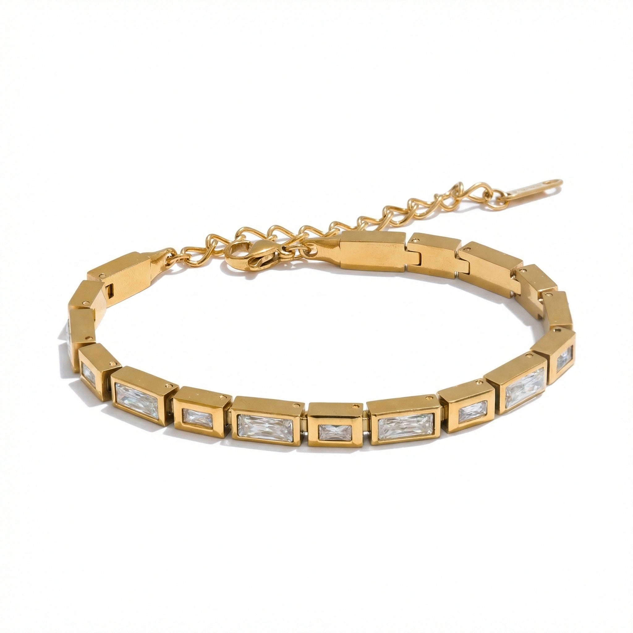 Baguette Zirconia Link Bracelet