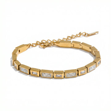 Baguette Zirconia Link Bracelet