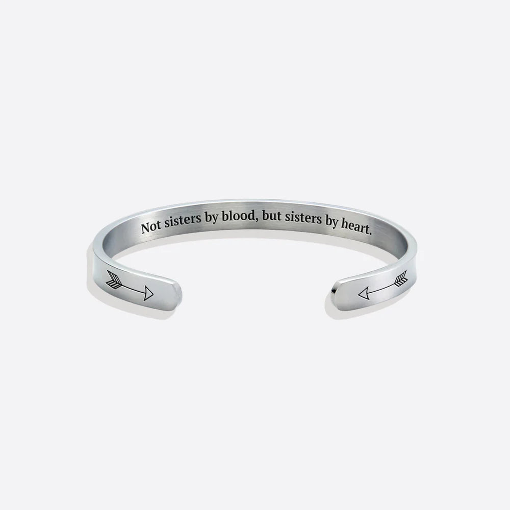 Not Sisters By Blood But Sisters By Heart Cuff Bracelet